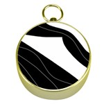 White and black decorative design Gold Compasses