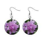 Purple Rhododendron Flower Mini Button Earrings