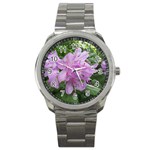 Purple Rhododendron Flower Sport Metal Watch