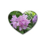 Purple Rhododendron Flower Rubber Coaster (Heart) 