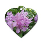 Purple Rhododendron Flower Dog Tag Heart (One Side)