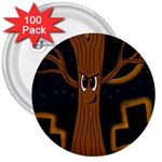 Halloween - Cemetery evil tree 3  Buttons (100 pack) 