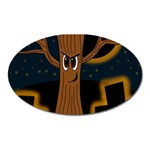 Halloween - Cemetery evil tree Oval Magnet
