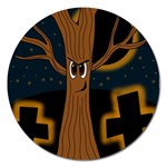 Halloween - Cemetery evil tree Magnet 5  (Round)