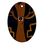 Halloween - Cemetery evil tree Oval Ornament (Two Sides)