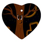 Halloween - Cemetery evil tree Heart Ornament (2 Sides)