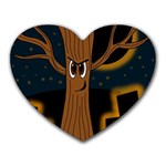 Halloween - Cemetery evil tree Heart Mousepads