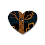 Halloween - Cemetery evil tree Rubber Coaster (Heart) 