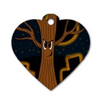Halloween - Cemetery evil tree Dog Tag Heart (One Side)