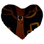 Halloween - Cemetery evil tree Large 19  Premium Heart Shape Cushions