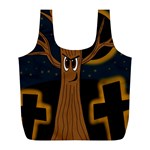 Halloween - Cemetery evil tree Full Print Recycle Bags (L) 