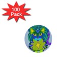 Peacock Tabby 1  Mini Button (100 pack) 