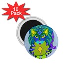 Peacock Tabby 1.75  Magnet (10 pack) 