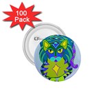 Peacock Tabby 1.75  Button (100 pack) 