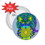 Peacock Tabby 2.25  Buttons (10 pack) 