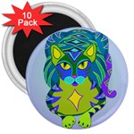 Peacock Tabby 3  Magnets (10 pack) 
