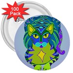 Peacock Tabby 3  Buttons (100 pack) 
