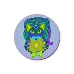 Peacock Tabby Rubber Round Coaster (4 pack) 