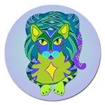 Peacock Tabby Magnet 5  (Round)