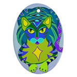 Peacock Tabby Oval Ornament (Two Sides)