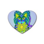Peacock Tabby Rubber Coaster (Heart) 