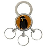 Halloween - old black rawen 3-Ring Key Chains