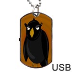 Halloween - old black rawen Dog Tag USB Flash (One Side)