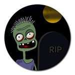 Halloween zombie on the cemetery Round Mousepads