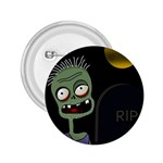Halloween zombie on the cemetery 2.25  Buttons