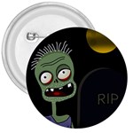 Halloween zombie on the cemetery 3  Buttons