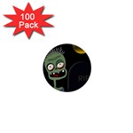 Halloween zombie on the cemetery 1  Mini Buttons (100 pack) 