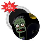 Halloween zombie on the cemetery 2.25  Magnets (10 pack) 