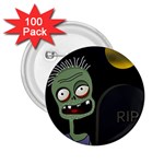 Halloween zombie on the cemetery 2.25  Buttons (100 pack) 