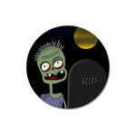Halloween zombie on the cemetery Magnet 3  (Round)