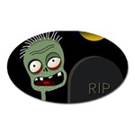Halloween zombie on the cemetery Oval Magnet