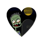 Halloween zombie on the cemetery Heart Magnet