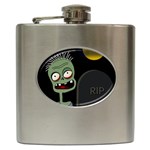 Halloween zombie on the cemetery Hip Flask (6 oz)