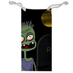 Halloween zombie on the cemetery Jewelry Bags