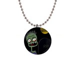 Halloween zombie on the cemetery Button Necklaces