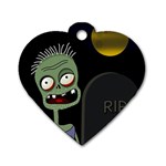 Halloween zombie on the cemetery Dog Tag Heart (Two Sides)