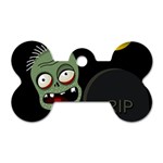 Halloween zombie on the cemetery Dog Tag Bone (One Side)