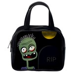 Halloween zombie on the cemetery Classic Handbags (One Side)