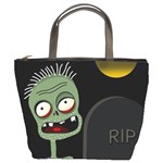 Halloween zombie on the cemetery Bucket Bags