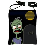 Halloween zombie on the cemetery Shoulder Sling Bags