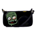 Halloween zombie on the cemetery Shoulder Clutch Bags
