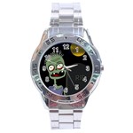 Halloween zombie on the cemetery Stainless Steel Analogue Watch