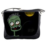 Halloween zombie on the cemetery Messenger Bags