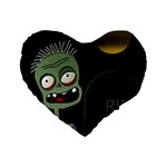 Halloween zombie on the cemetery Standard 16  Premium Heart Shape Cushions