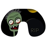 Halloween zombie on the cemetery Travel Neck Pillows
