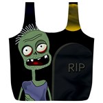 Halloween zombie on the cemetery Full Print Recycle Bags (L) 